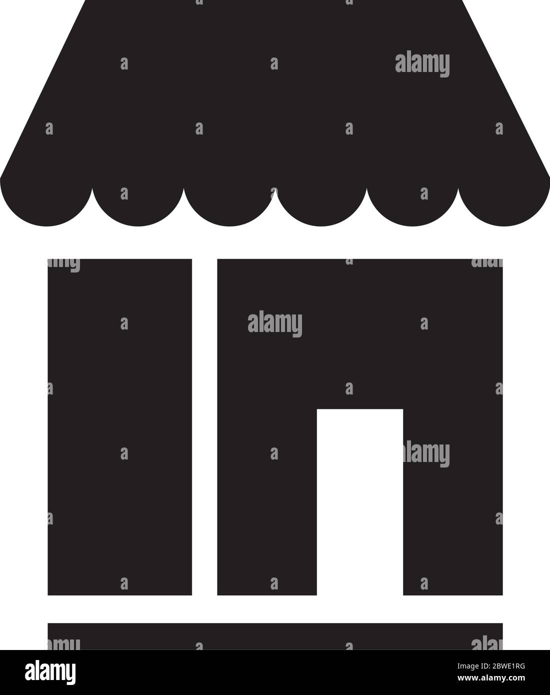 style silhouette de façade de bâtiment de magasin Illustration de Vecteur