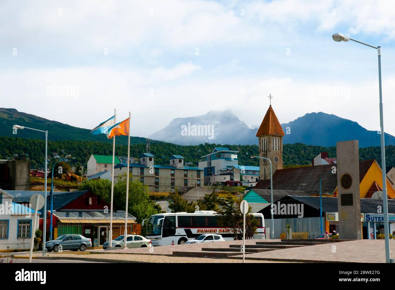 Ushuaia, Argentine - 7 février 2015 : centre-ville de la ville la plus méridionale du monde Banque D'Images