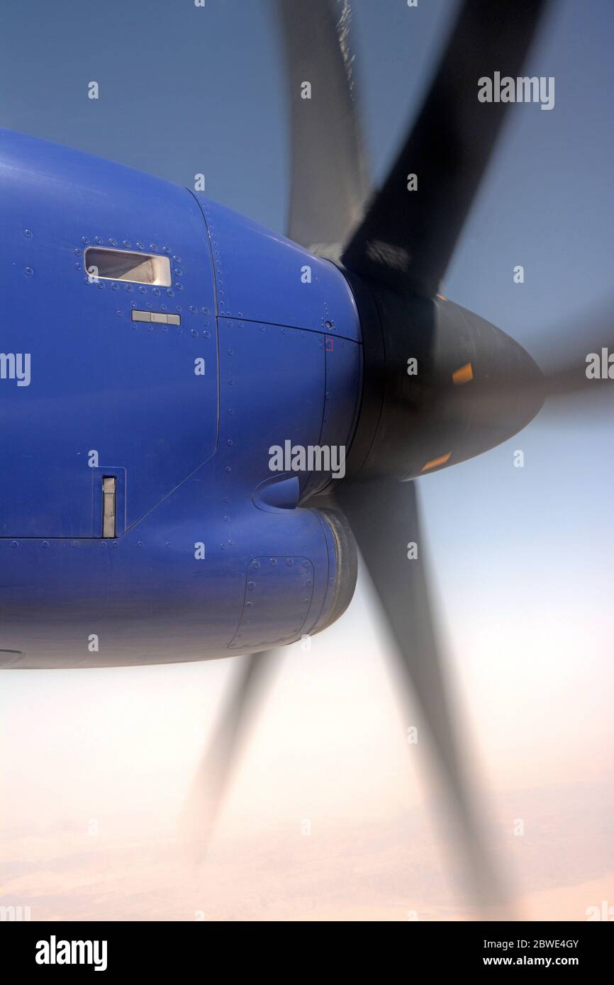 Moteur à hélice d'un avion dans l'air Banque D'Images