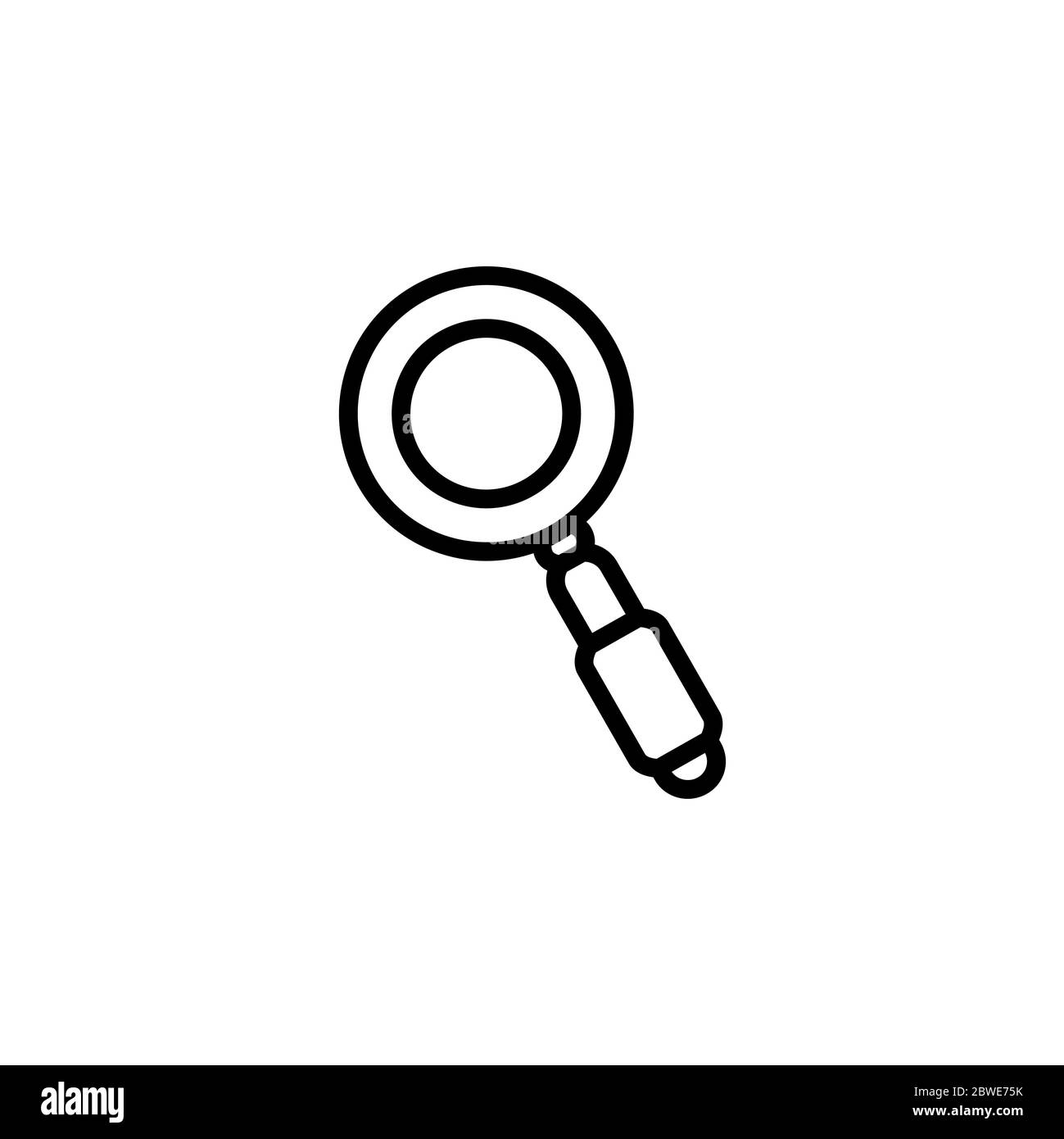 L'icône de la ligne de loupe en vecteur de style plat, APP UI, sites