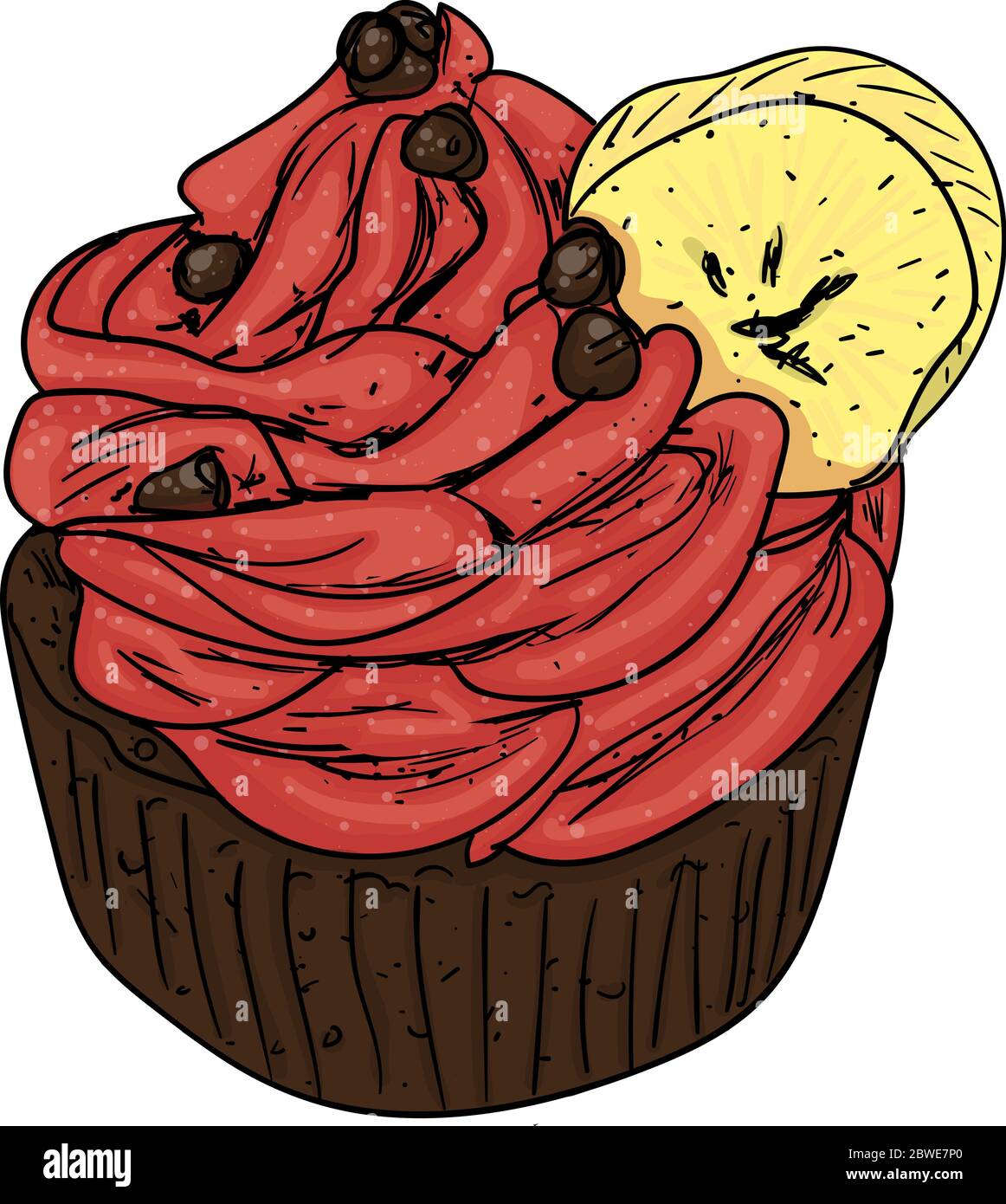 illustration du vecteur de remplissage de la crème avec gâteau à la banane Illustration de Vecteur