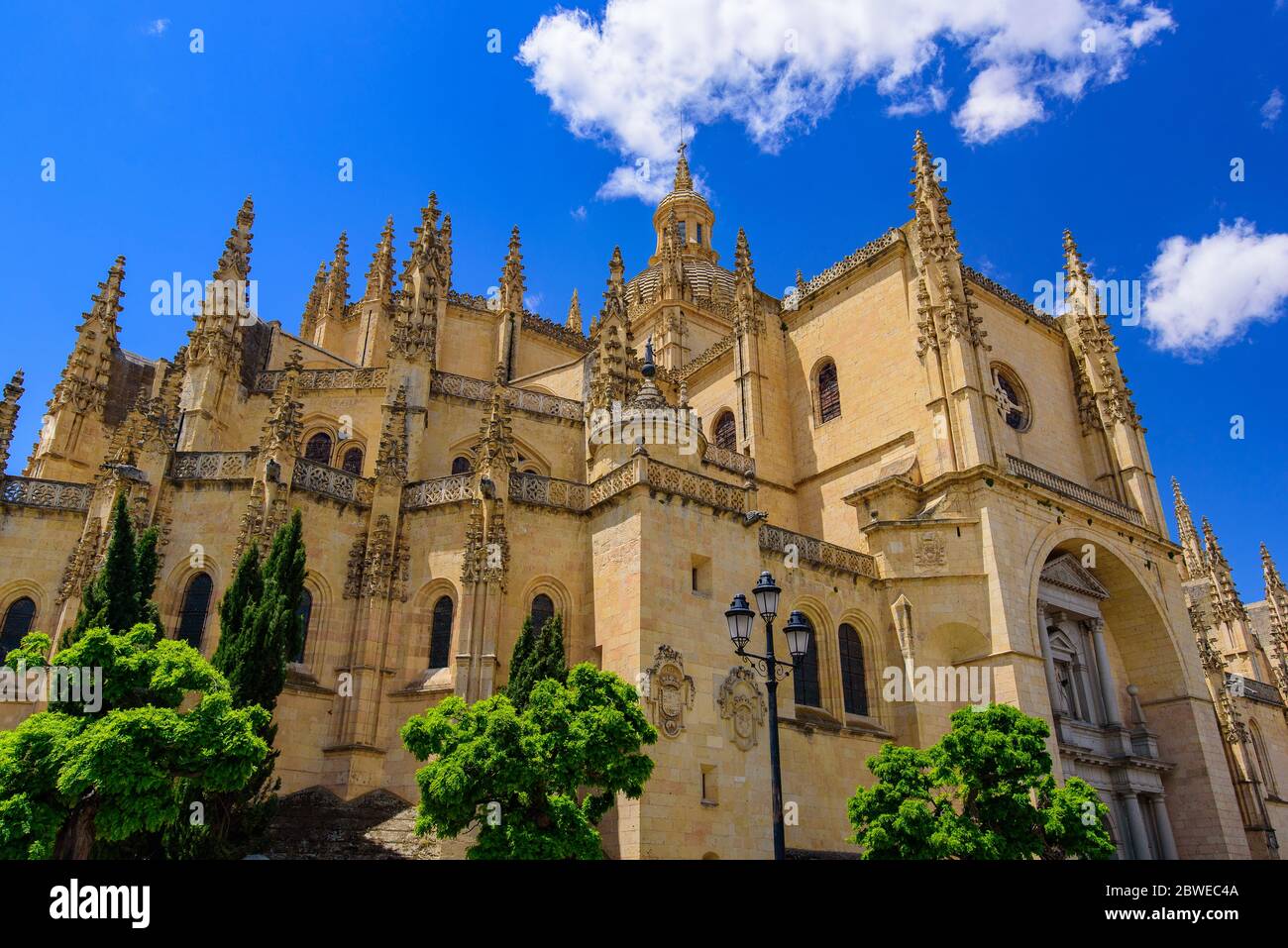 Cathédrale de Ségovie, une cathédrale catholique de style gothique à Ségovie, Espagne Banque D'Images