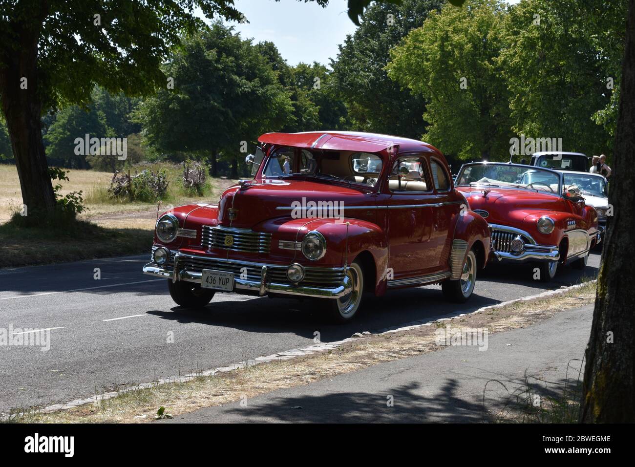 Une voiture classique rouge vintage 1946-1947 Nash Banque D'Images