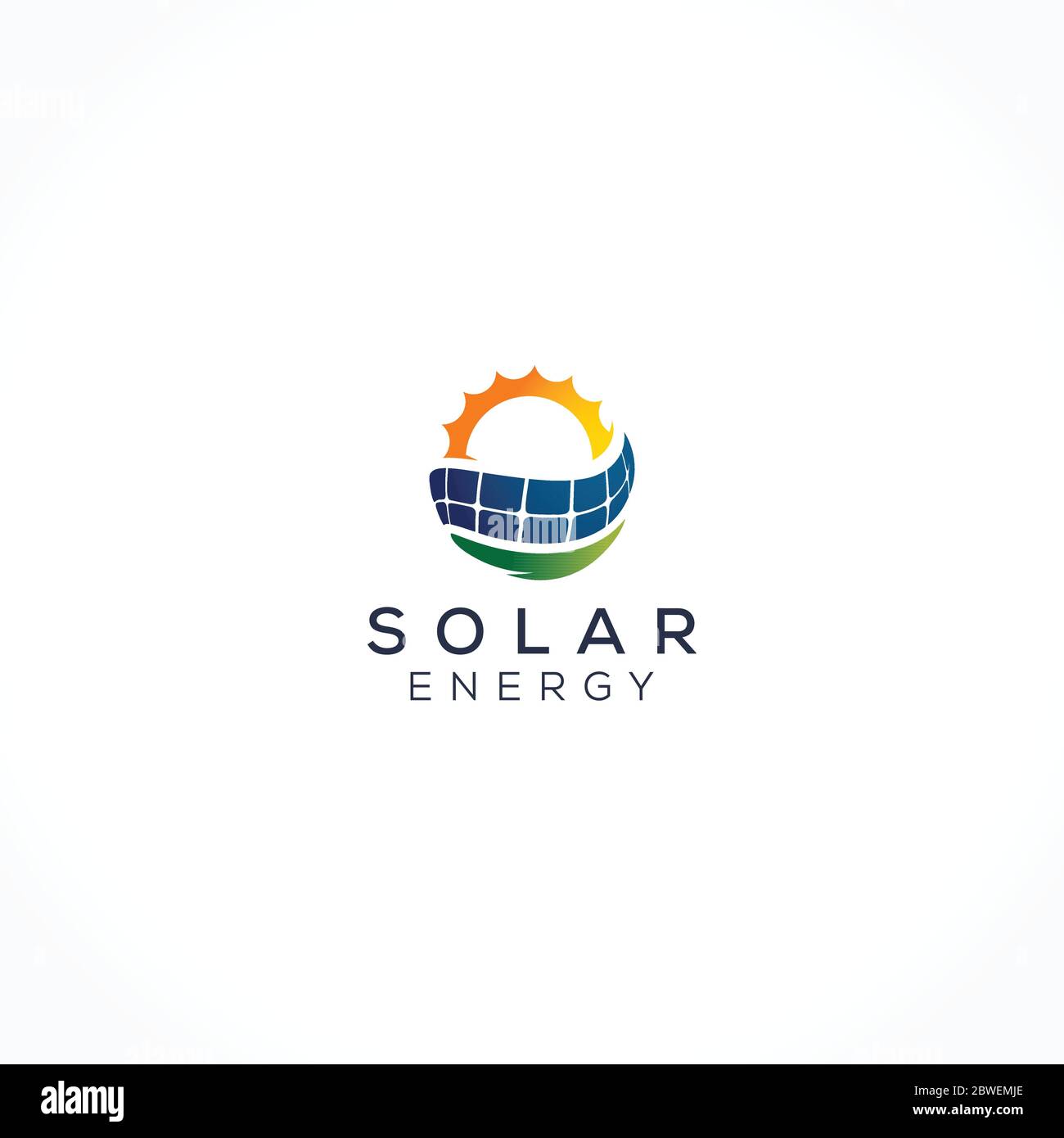 Modèle de logo pénal solaire vert énergie Illustration de Vecteur