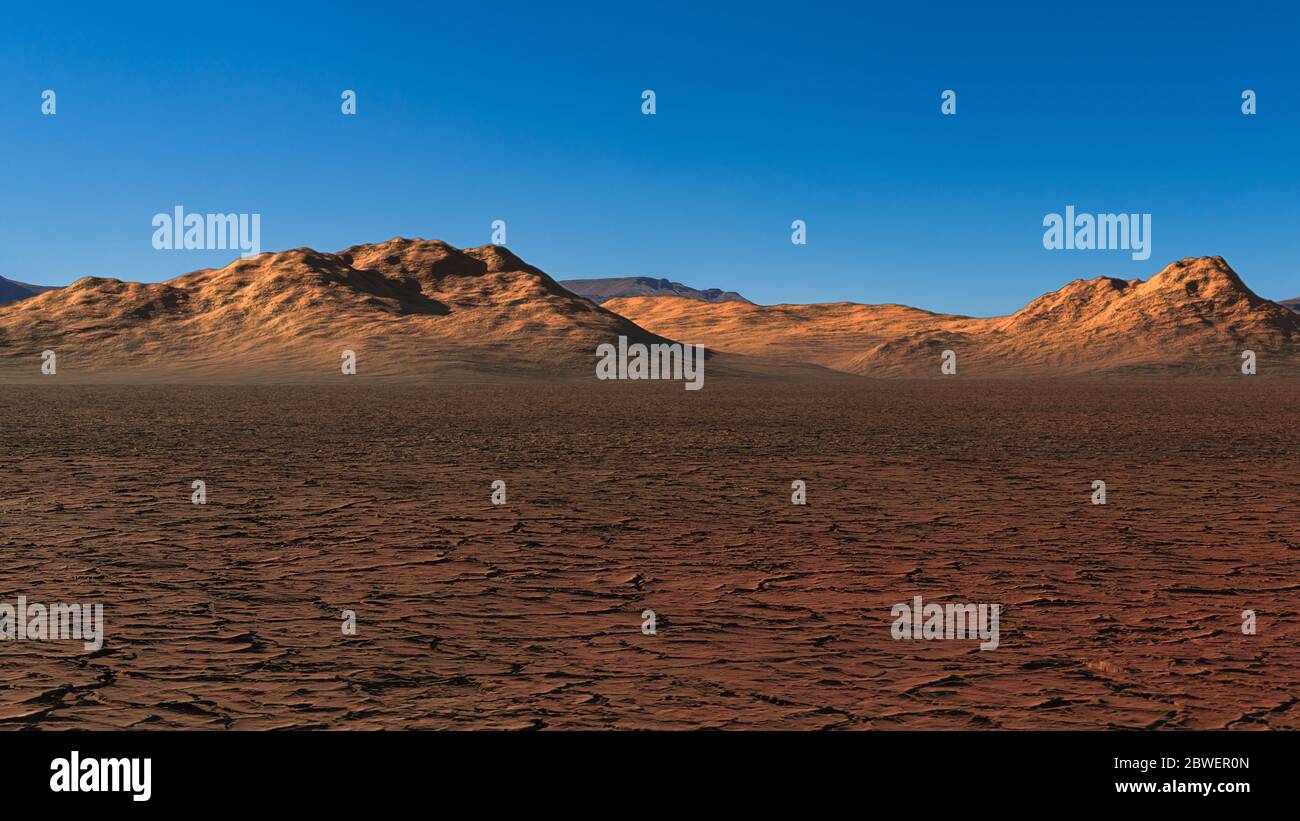 paysage désertique, région pittoresque et sèche avec montagnes Banque D'Images