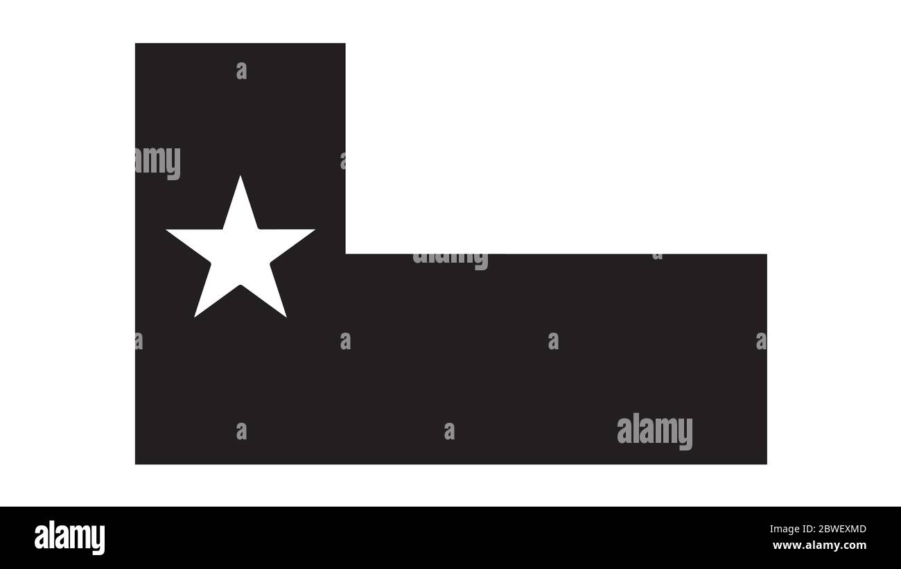 Drapeau d'état Texas TX. États-Unis d'Amérique. Fichier vectoriel EPS noir et blanc. Illustration de Vecteur