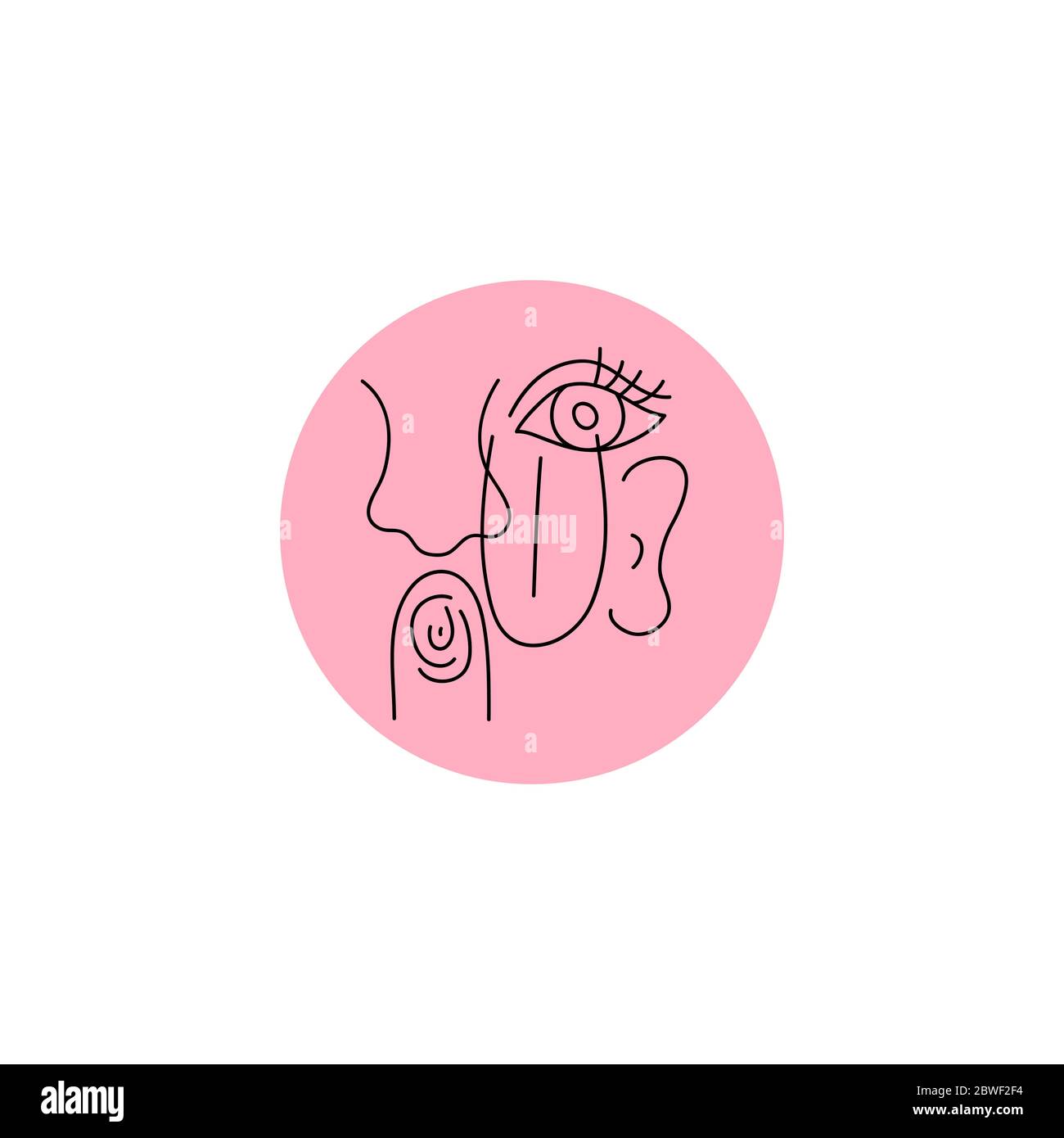 Icône cinq sens. Oreille, œil, nez et langue dessinés à la main. Illustration vectorielle Illustration de Vecteur