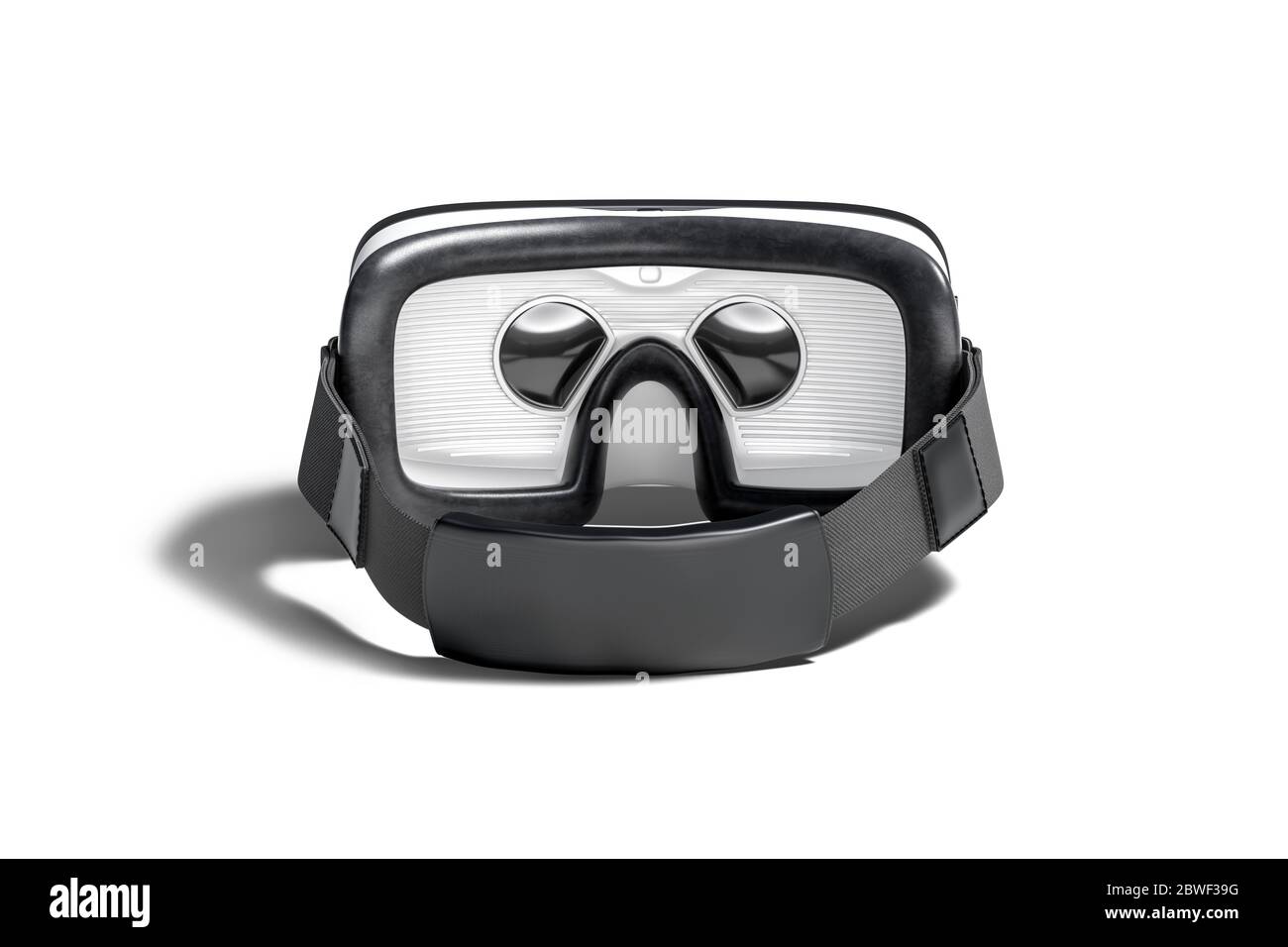 Maquette de masque de réalité virtuelle blanc vierge, vue arrière Banque D'Images
