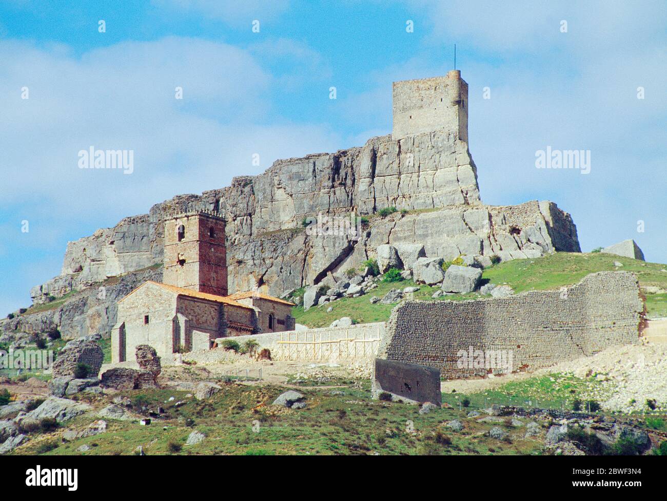 Château. Atienza, province de Guadalajara, Castilla la Mancha, Espagne. Banque D'Images