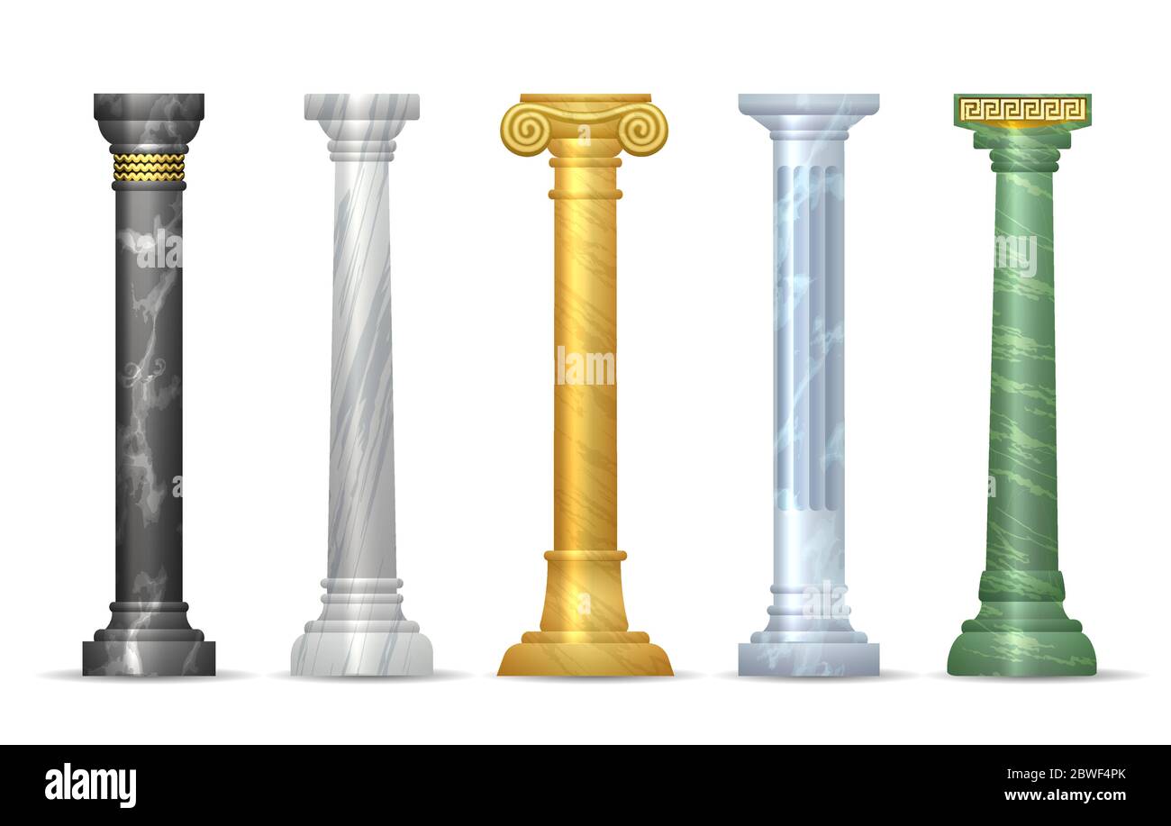 Ensemble de colonnes anciennes en marbre Illustration de Vecteur