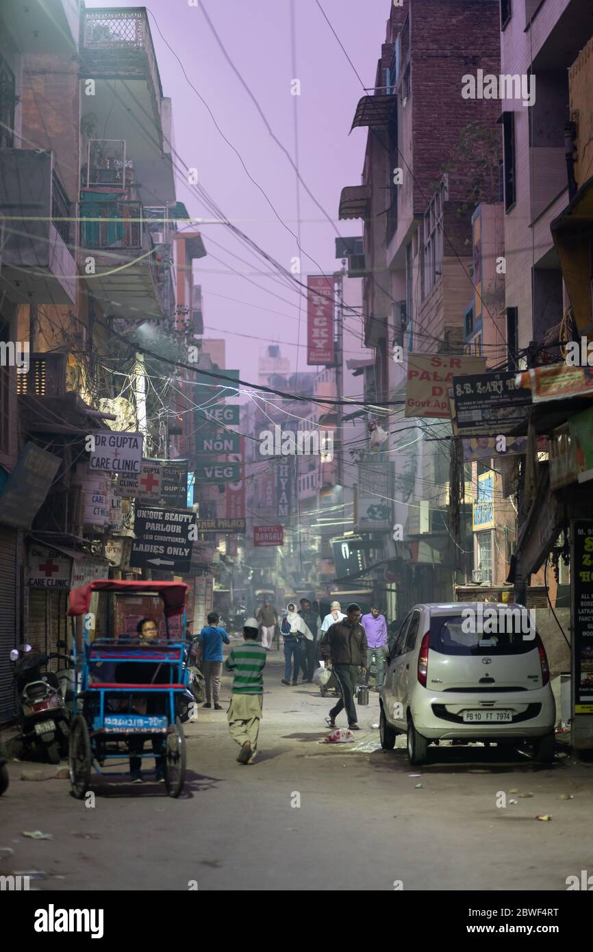 Paharganj de Delhi, Inde Banque D'Images