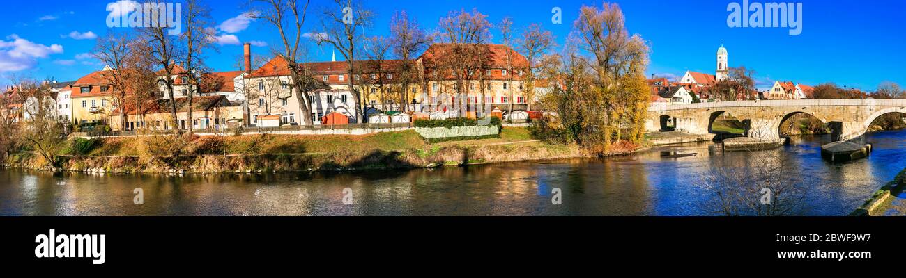 Belles villes d'Allemagne - pittoresque Regensburg sur le Danube. Sites de Bavière Banque D'Images