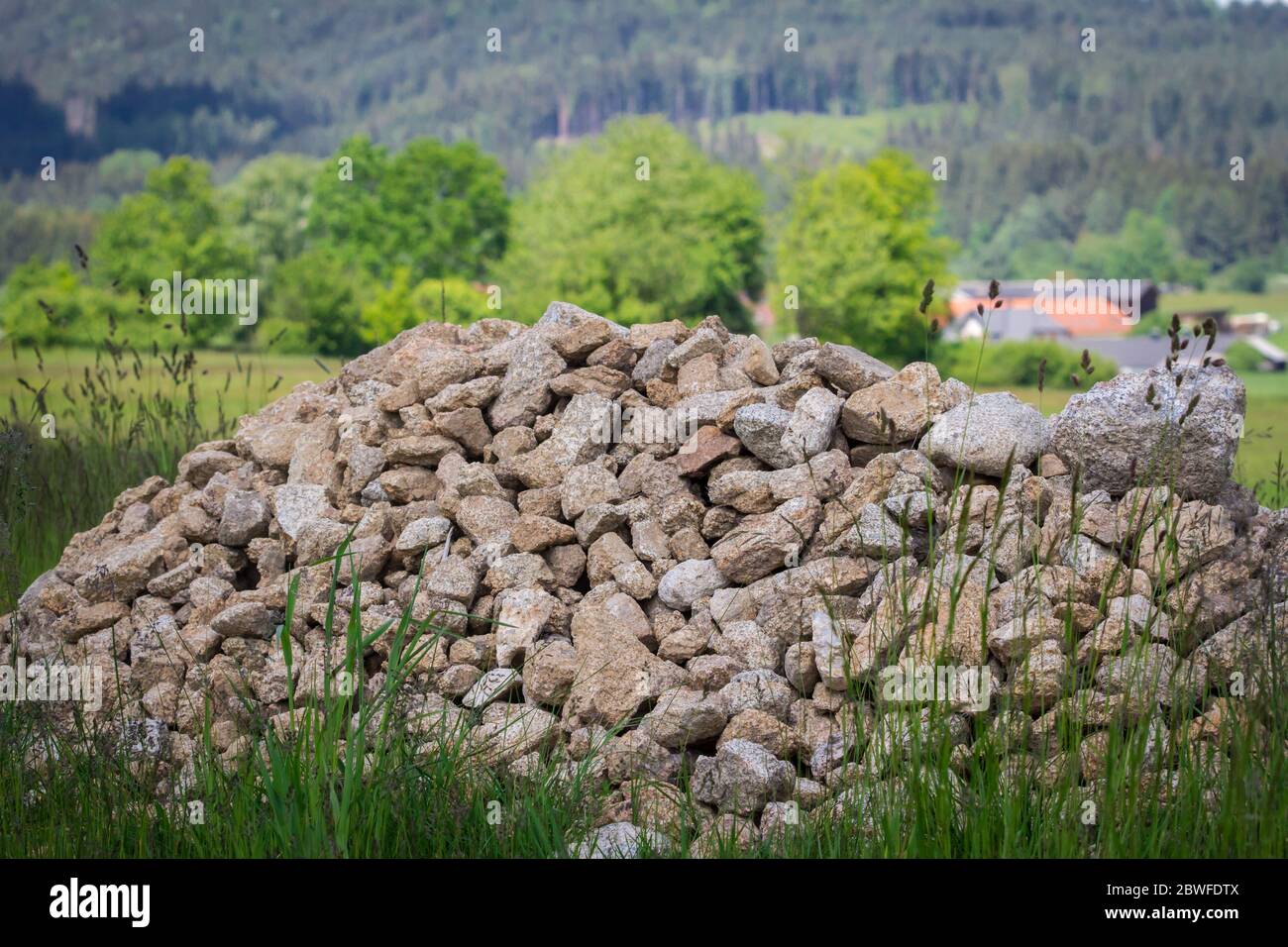 Pile de pierres de champ Banque D'Images