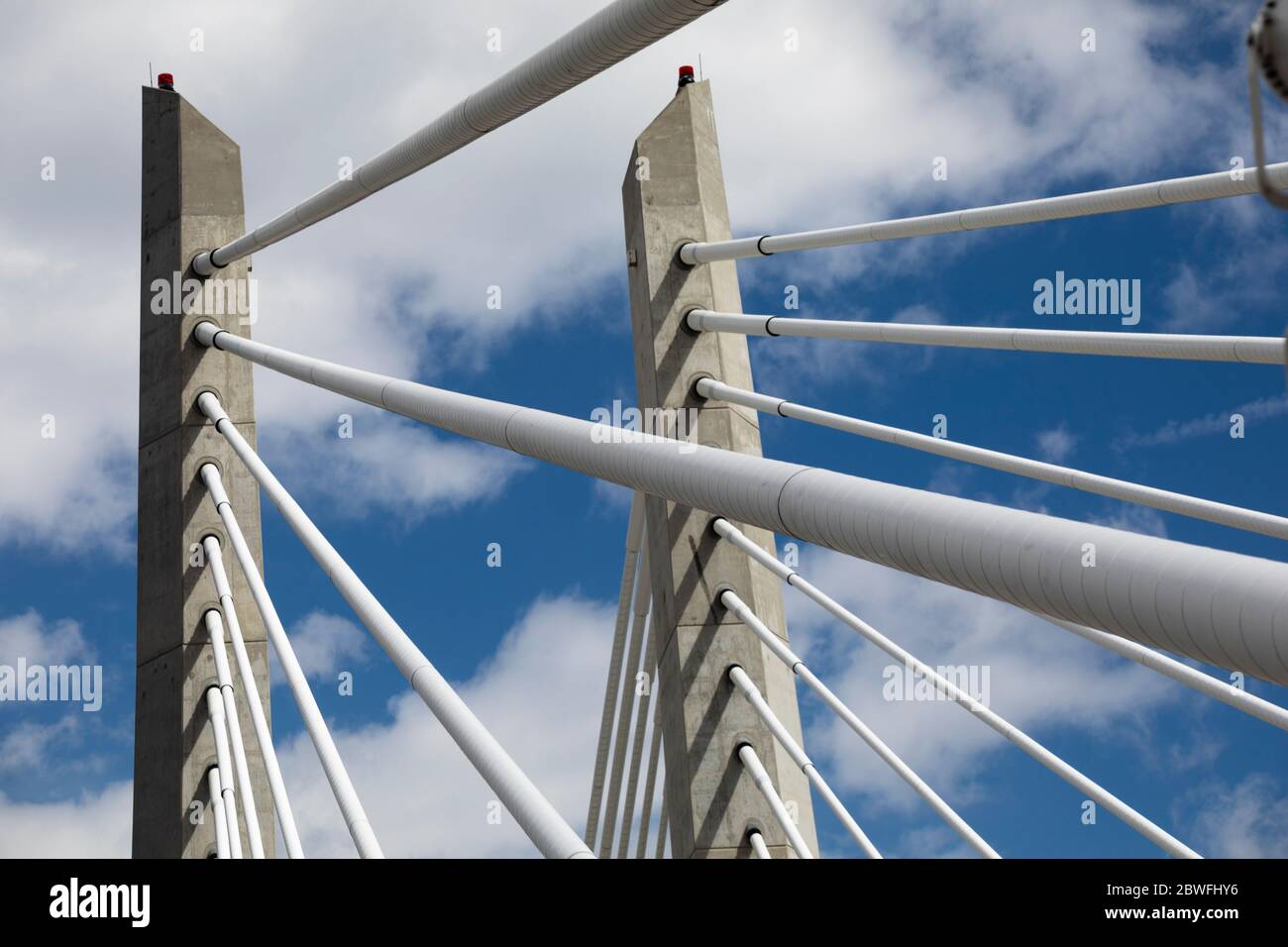 Détail du pont de Tilikum Crossing, Portland, Oregon, États-Unis Banque D'Images
