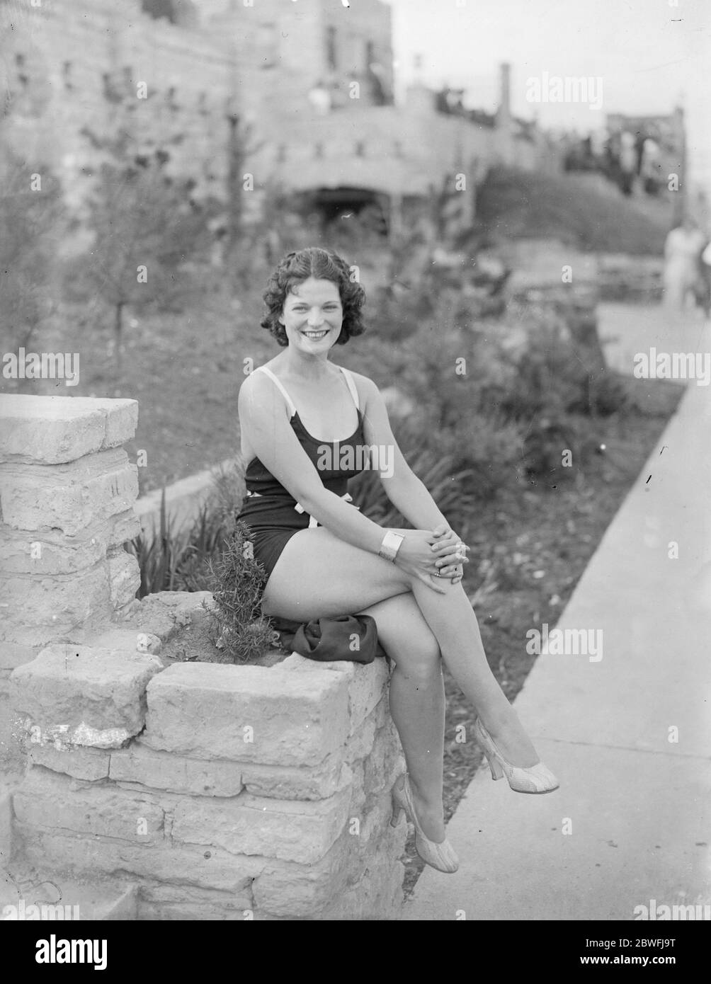 Carnaval de Skegness . Mlle Irene Bell de Birmingham , Reine de carnaval élu . 1934 Banque D'Images