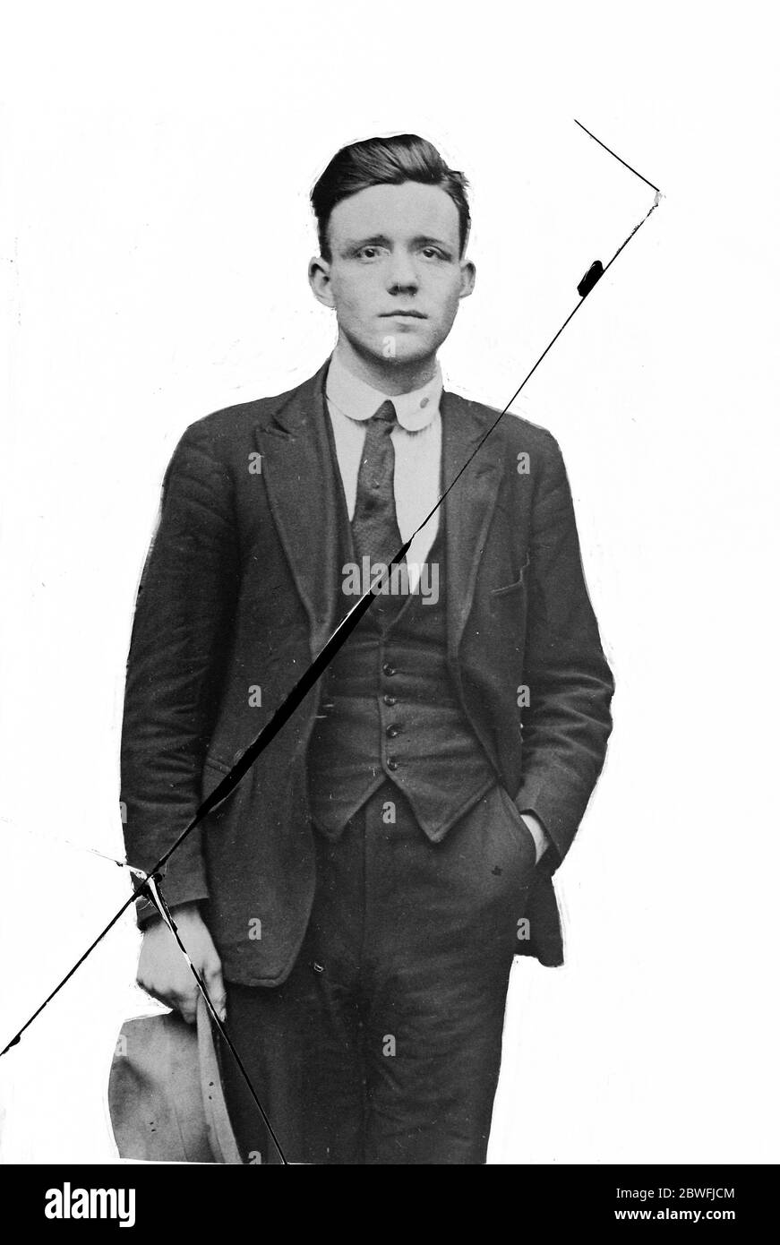 Le meurtre de taxi a accusé Alexander Campbell Mason, accusé du meurtre de Jaco Dickey , le chauffeur de taxi qui a été abattu à Baytree Road , Brixton 1923 Banque D'Images