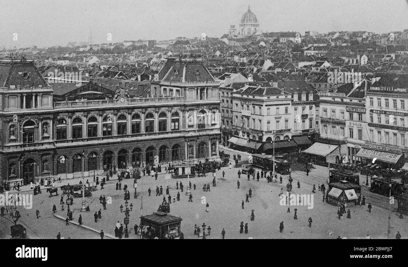 Bruxelles , Belgique . Gare du Nord . 19 avril 1923 Banque D'Images