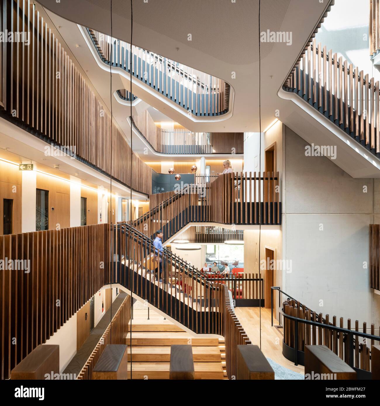 L'atrium. BEECROFT Building, Oxford, Royaume-Uni. Architecte: Hawkins Brown Architects LLP, 2018. Banque D'Images