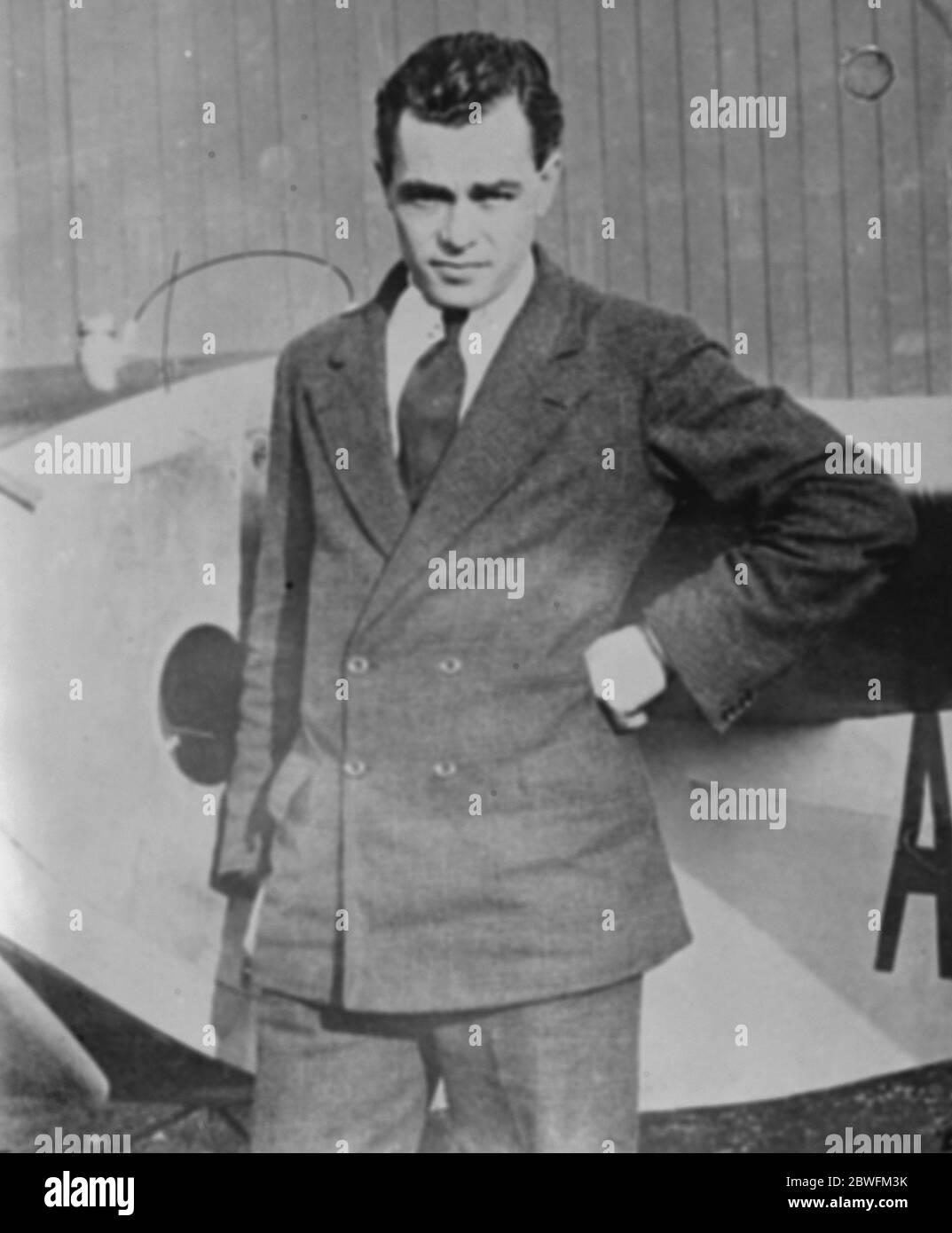 La coupe schneider . M. Hinckler sera autorisé à voler si sa machine est admissible . M. Bert Hincker . 24 octobre 1925 Banque D'Images