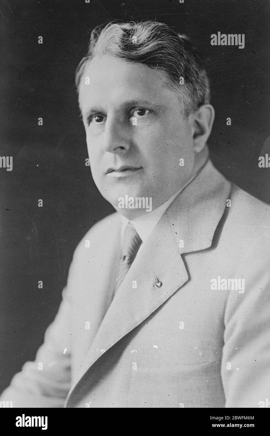 James J Davis Secrétaire américain au travail 1925 Banque D'Images