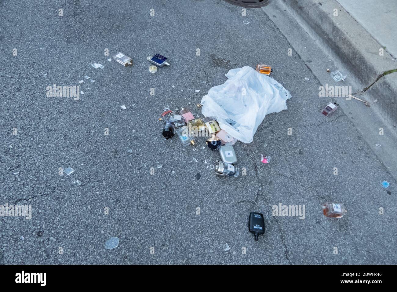 Le quartier Hyde Park de Chicago, qui présente des manifestations pacifiques après la mort de George Floyd par un policier de Minneapolis en 2020. Banque D'Images