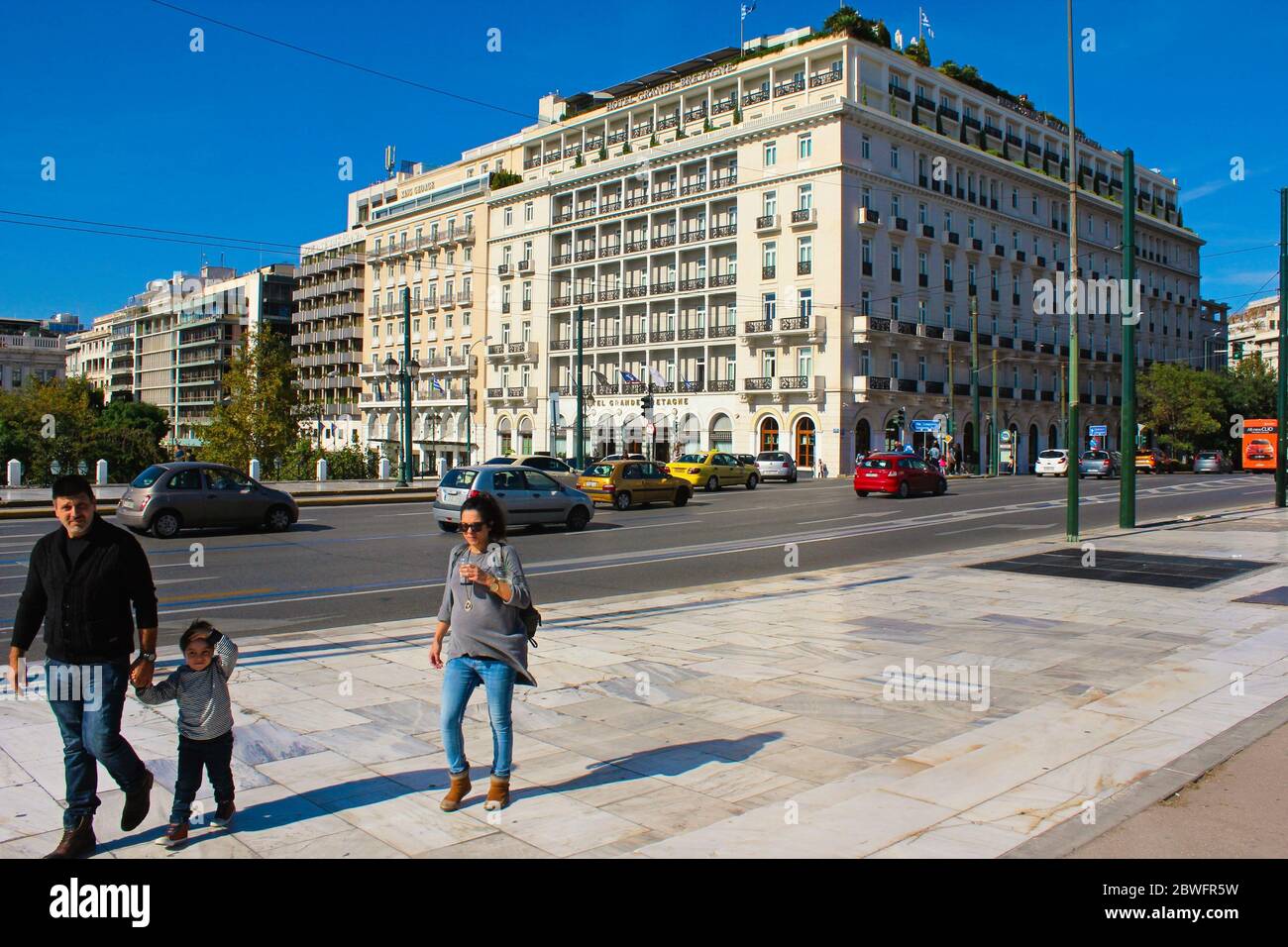 Vue sur l'hôtel Grand Bretagne à Athènes, Grèce, novembre 3 2019. Banque D'Images