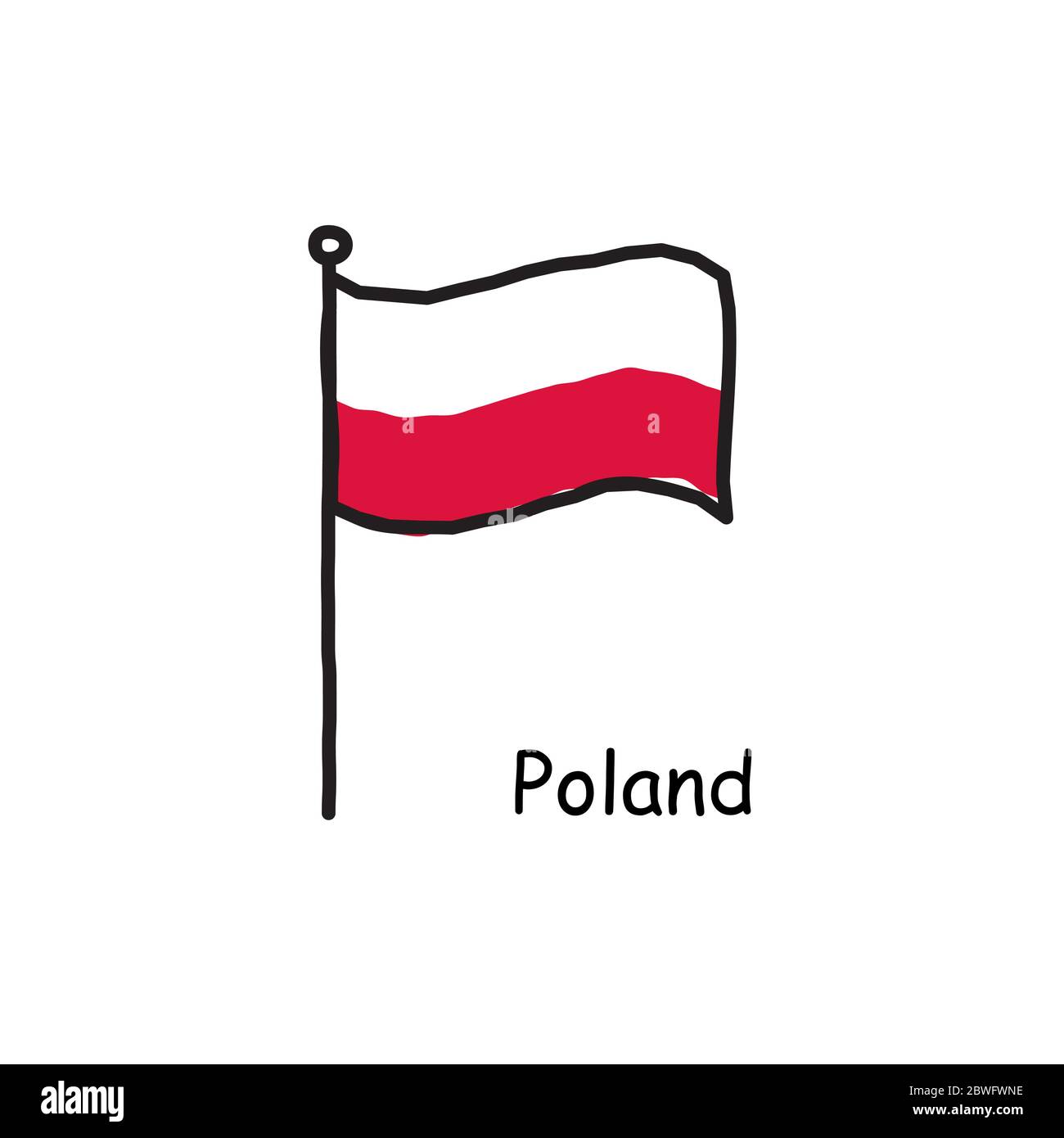 drapeau pologne poland flag Stock Photo
