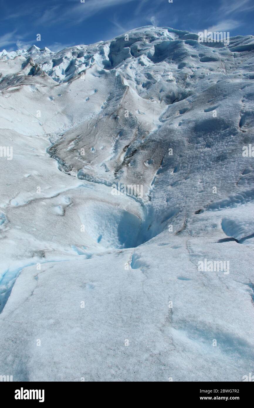 Le glacier Perito Moreno écoute le soleil d'été en Patagonie en Argentine Banque D'Images