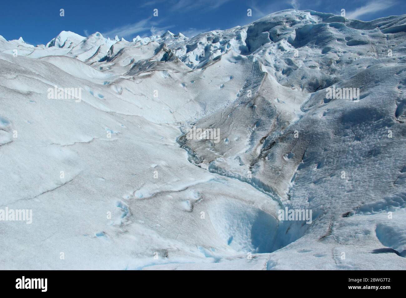 Le glacier Perito Moreno écoute le soleil d'été en Patagonie en Argentine Banque D'Images
