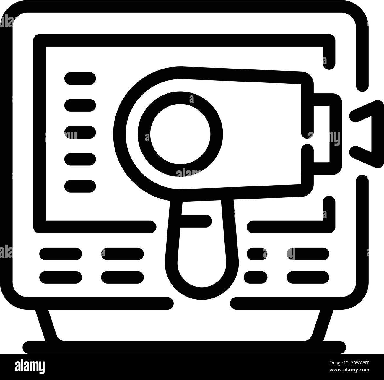 Icône de moniteur d'épilation laser, style contour Illustration de Vecteur