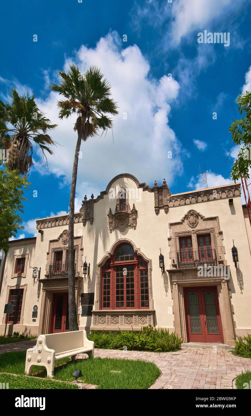 Musée historique de Brownsville, ancien dépôt du Pacifique Sud (1929), style colonial espagnol de renouveau, Brownsville, Rio Grande Valley, Texas, États-Unis Banque D'Images