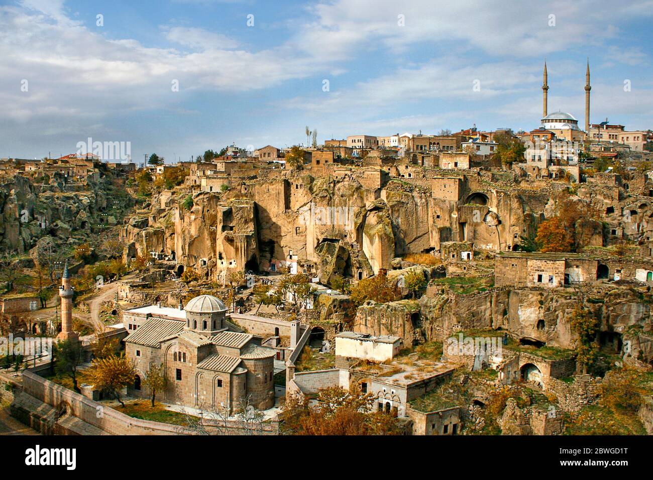 Vieille ville de Guzelyurt en Cappadoce, Turquie Banque D'Images