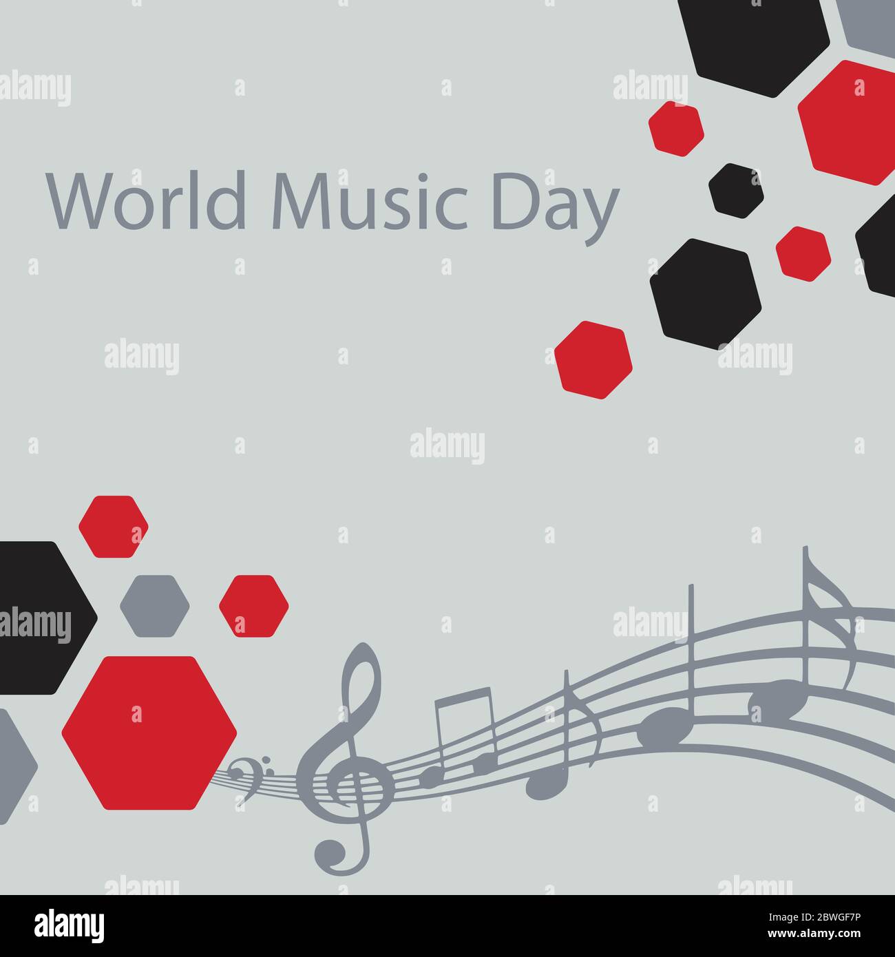 La Journée mondiale de la musique est une célébration musicale annuelle qui a lieu le 21 juin. Illustration de Vecteur