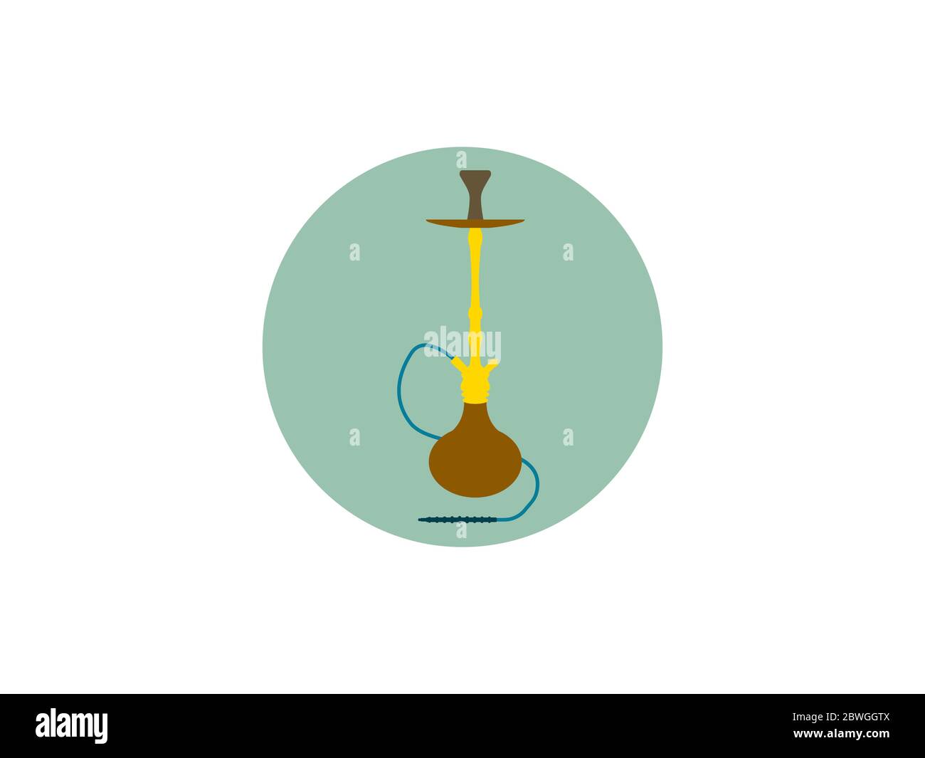 Narguilé, tabac, icône. Illustration vectorielle, conception plate. Illustration de Vecteur