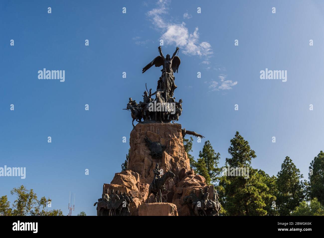 Monument du général San Martin à Cerro de la Gloria dans la ville de Mendoza. Banque D'Images