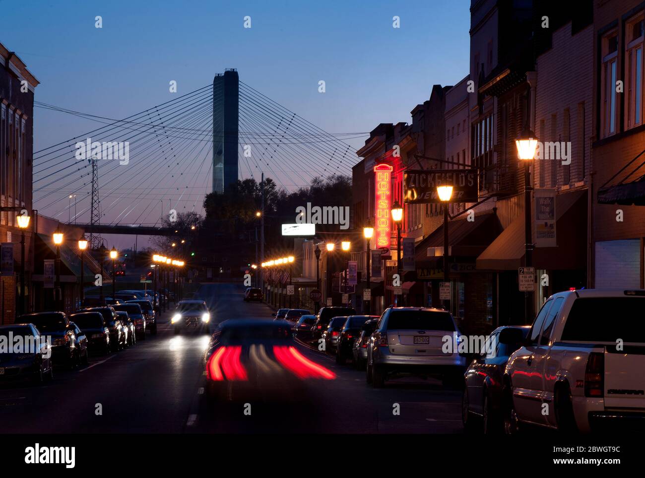 Pont Bill Emerson Memorial et horizon de Cape Girardeau, Missouri. Banque D'Images