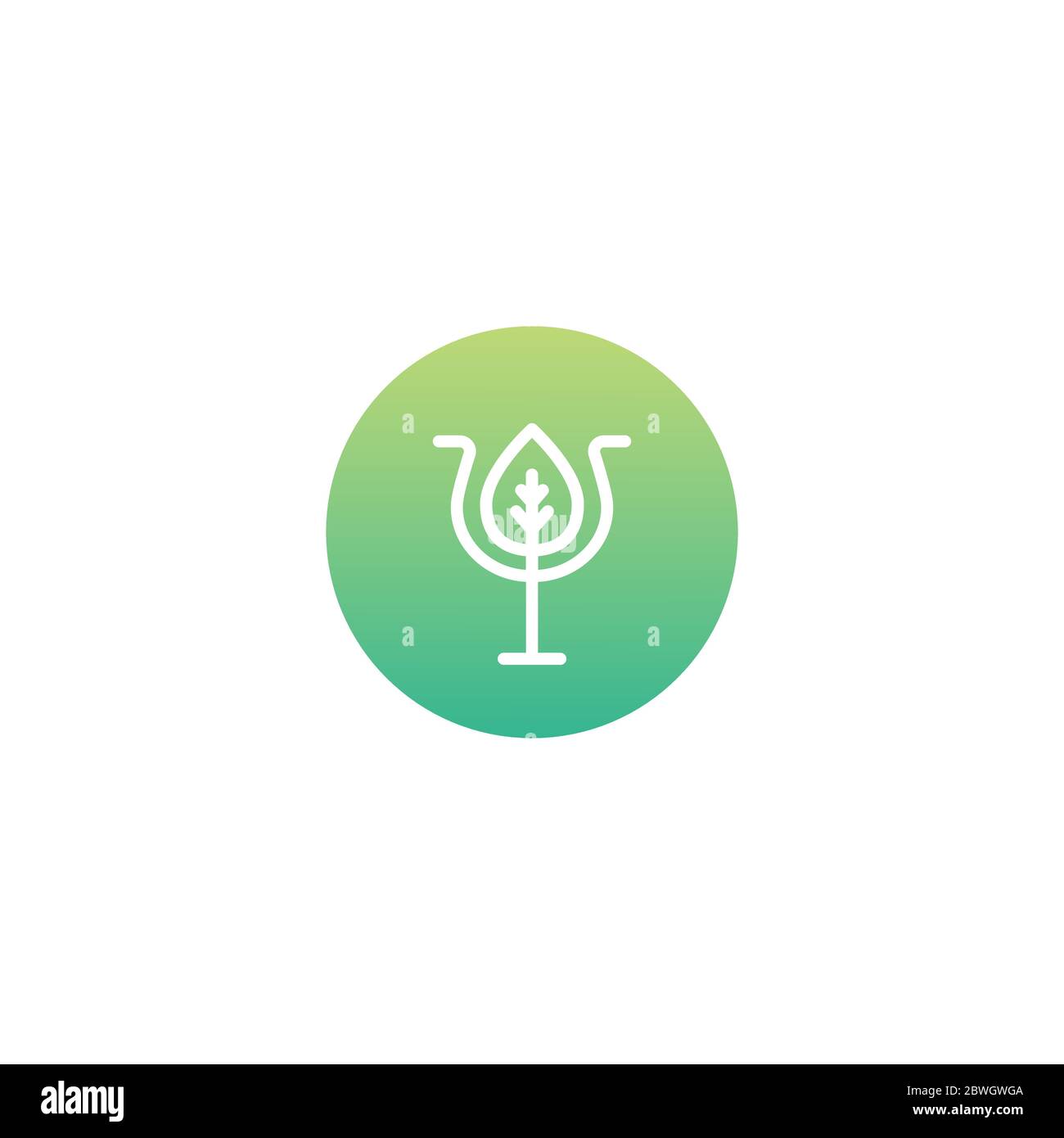 Vert grec lettre psi avec feuille dans cercle vert. Logo de neuropsychologie et de psychologie isolé sur blanc. Concept de psychothérapie. Illustration vectorielle Illustration de Vecteur