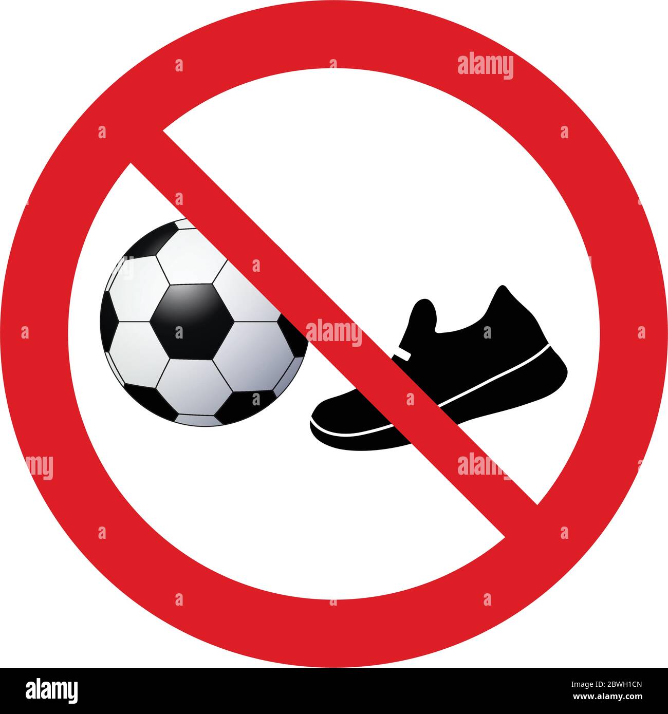 icône football non-jouter. Icône football interdit. Illustration de Vecteur