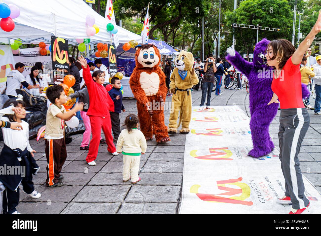 Mexico,Mexicain,Hispanic Latin Latino ethnique,Paseo de la Reforma,Cicloton,programme de vélo urbain,événement communautaire,Bonjour Banque D'Images