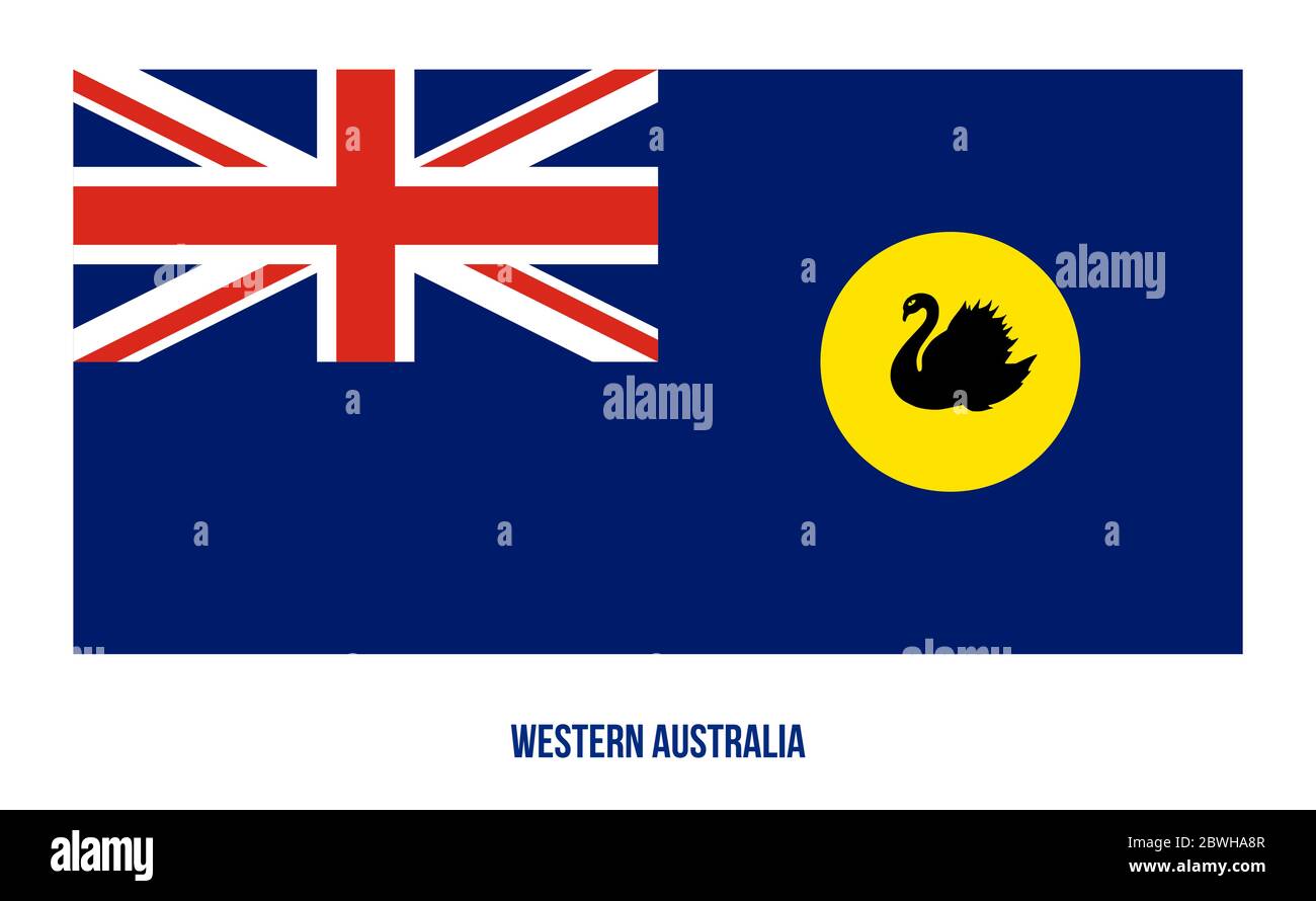 L'Australie Occidentale (WA) Drapeau Vector Illustration sur fond blanc. Pavillon de l'Australie. Illustration de Vecteur