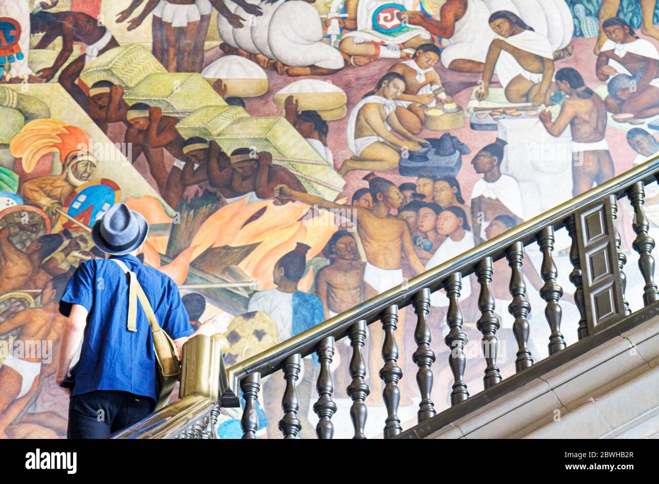 Mexico,DF México,District fédéral,Distrito Federal,Centro historico,Zocalo,Plaza de la Constitucion,Palacio Nacional,Palais national,fresque,Mexica Banque D'Images