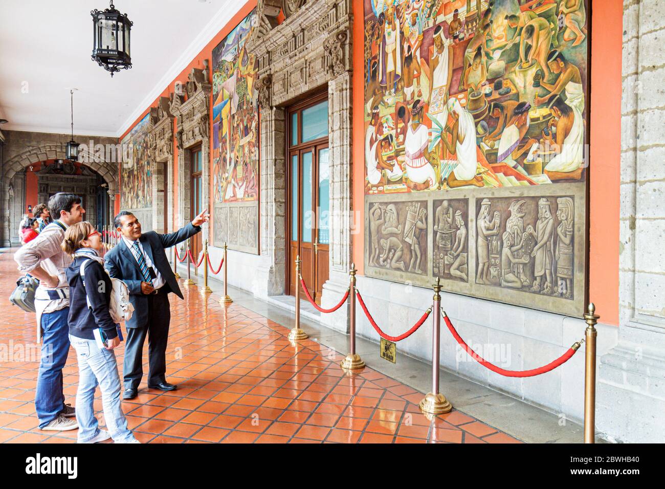 Mexico,DF México,District fédéral,Distrito Federal,Centro historico,Zocalo,Plaza de la Constitucion,Palacio Nacional,Palais national,mural,Hispan Banque D'Images