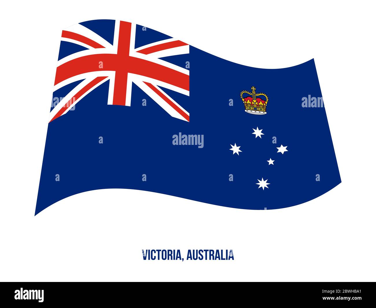 Victoria (VIC) Drapeaux Vector Illustration sur fond blanc. Pavillon de l'Australie. Illustration de Vecteur