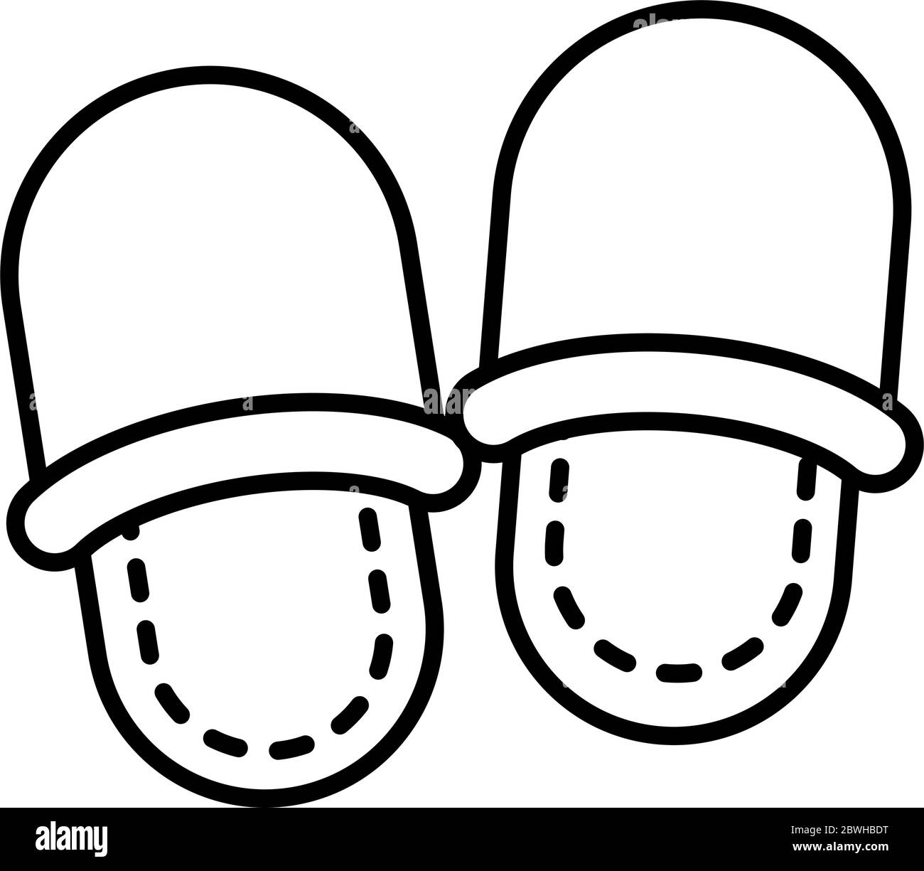 icône chaussons sur fond blanc, style de ligne, illustration vectorielle Illustration de Vecteur