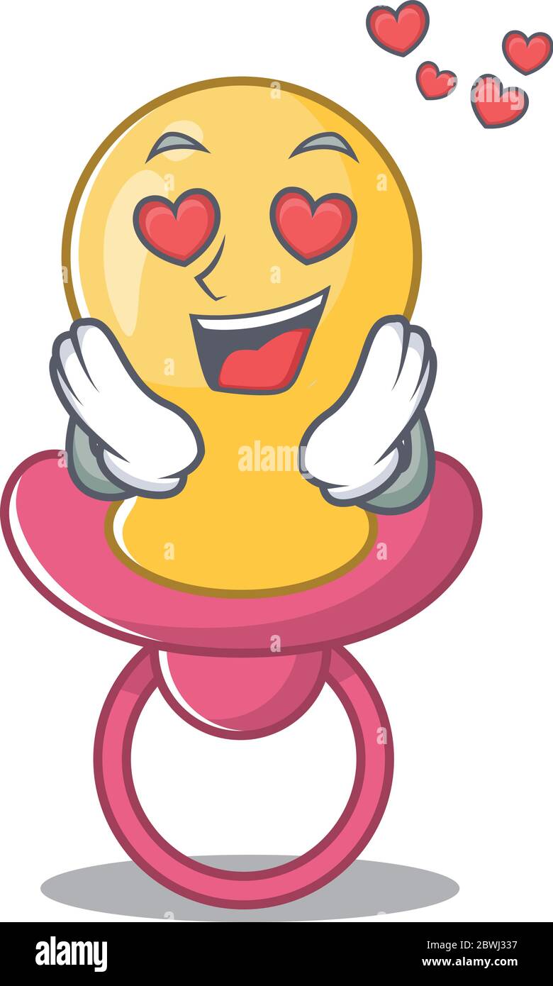 Romantique Bebe Sucette Personnage De Dessin Anime A Un Tombant Dans Les Yeux D Amour Image Vectorielle Stock Alamy
