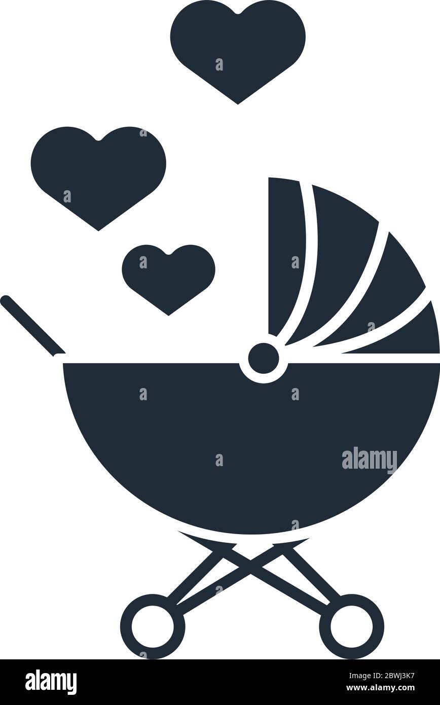 Bebe Bebe Bebe Avec Amour Coeur Jour De Famille Icone Dans Le Style Silhouette Illustration Vectorielle Image Vectorielle Stock Alamy