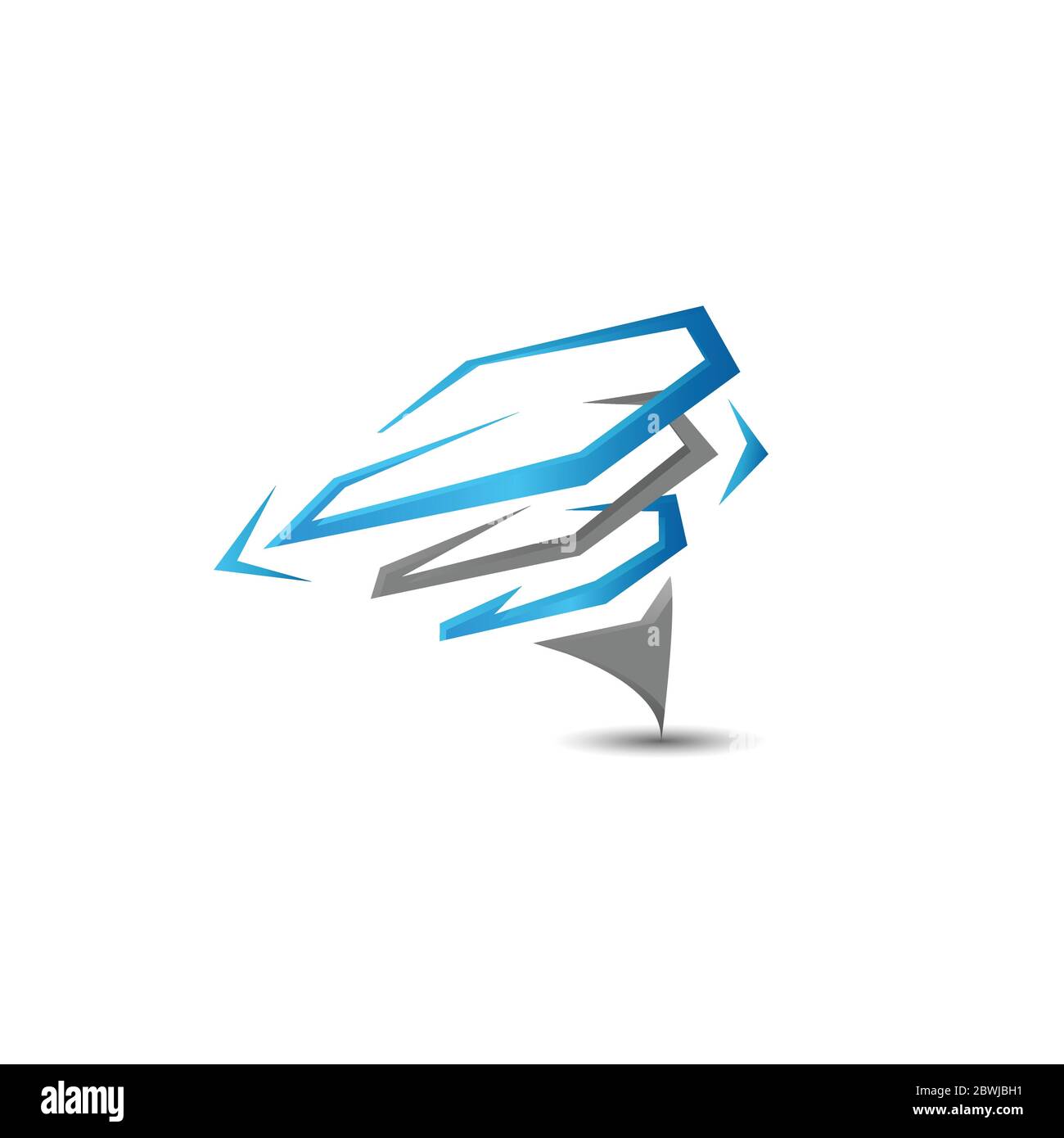 Symbole du logo Storm Twister Modern avec illustration de la conception vectorielle à bords tranchants Illustration de Vecteur