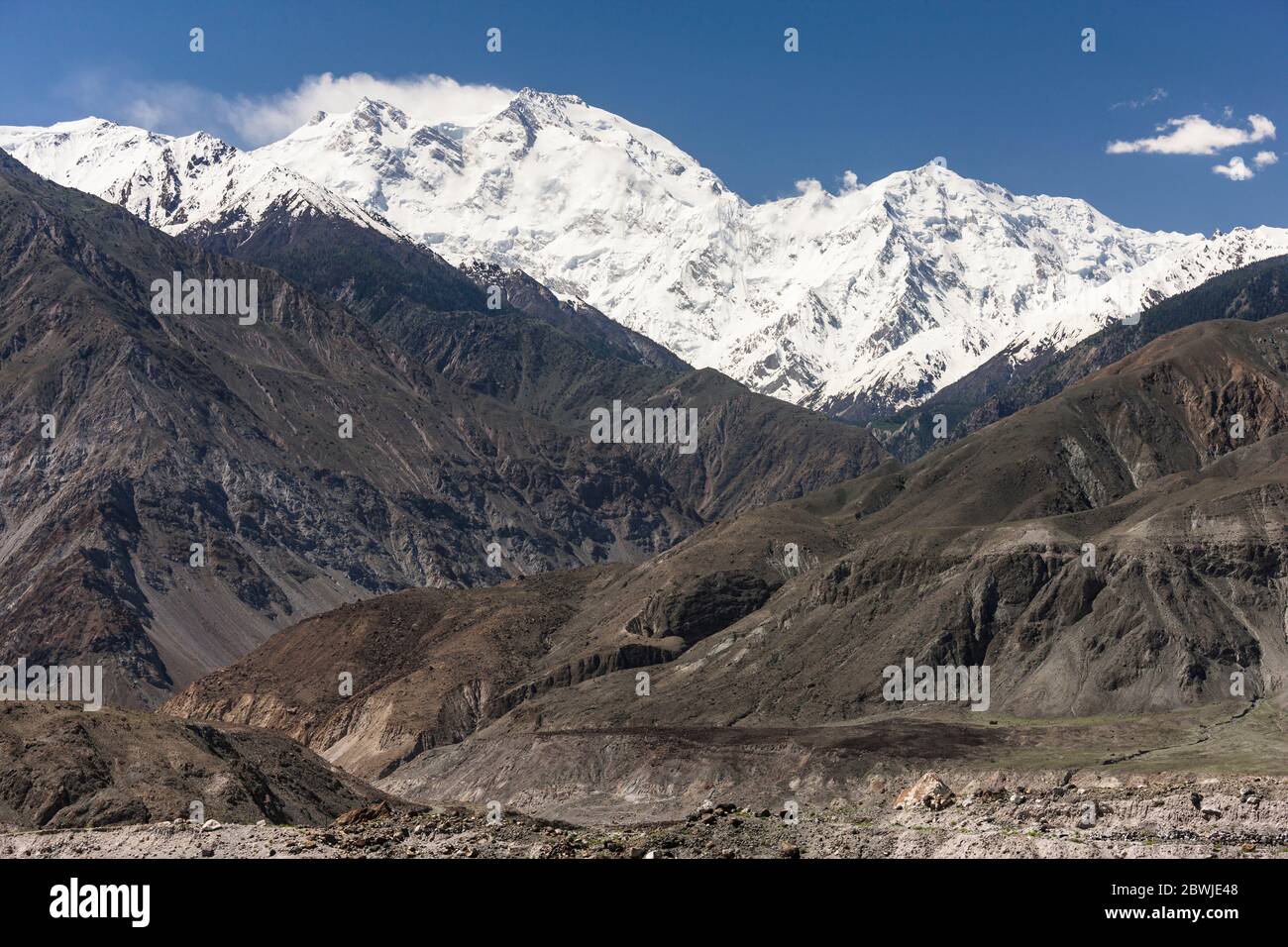 Nanga Parbat, 8126 mètres, vallée de l'Indus, montagne de l'Himalaya, route de Karakoram, Chilis, province de Gilgit-Baltistan, régions du Nord, Pakistan, Asie du Sud, Asie Banque D'Images