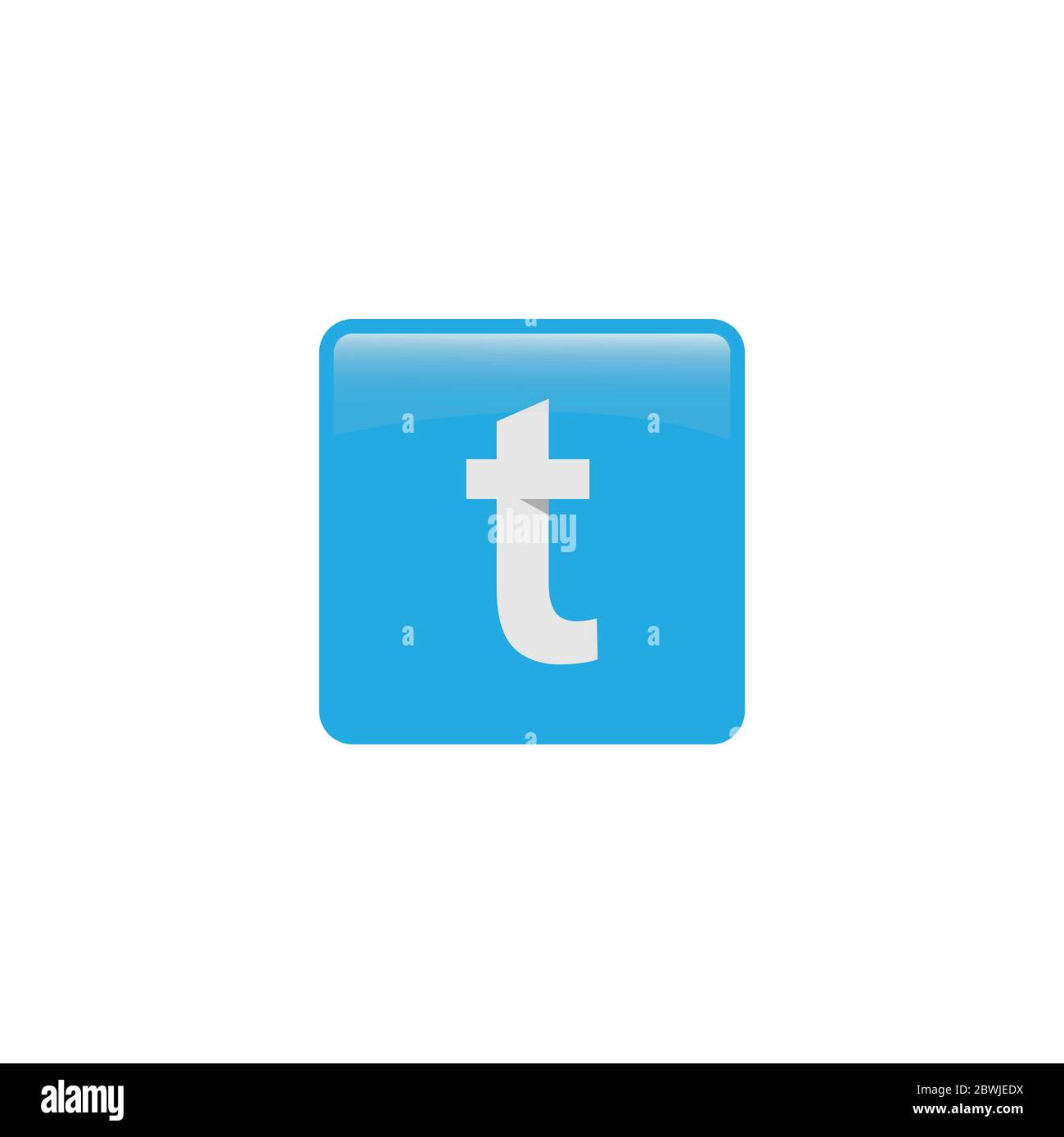 Lettre T carré applications mobiles icône style bouton technologie logo design vecteur Illustration de Vecteur
