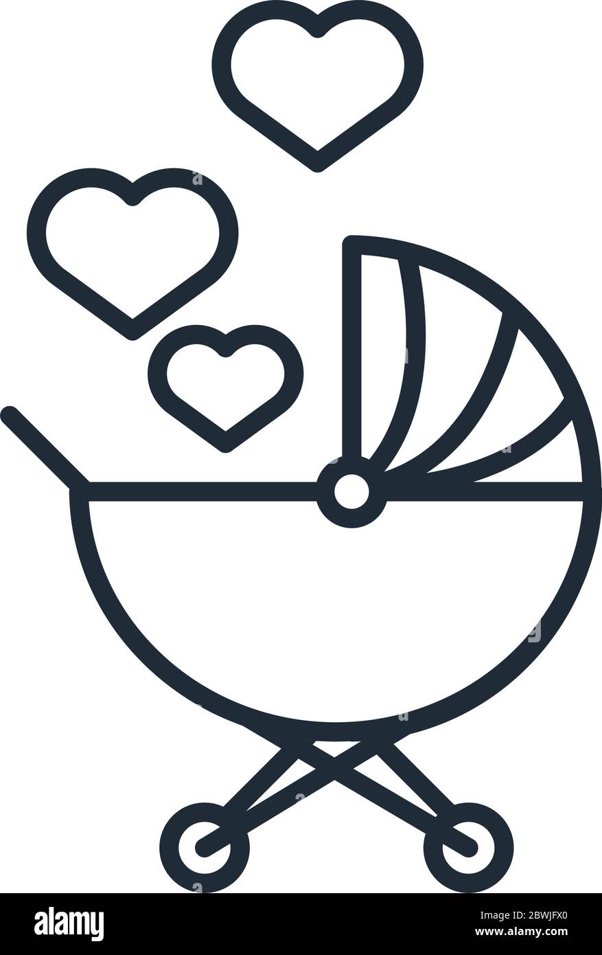 Bebe Bebe Bebe Avec Amour Coeur Jour De Famille Icone Dans Le Style De Dessin Vectoriel Illustration Image Vectorielle Stock Alamy